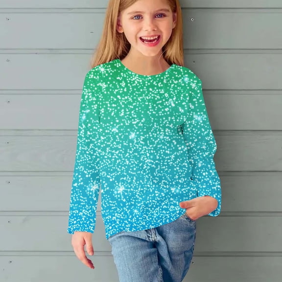 Bnwani Toddler Shirts Long Sleeve Crew Neck Fashion Printed Tops 3-4t