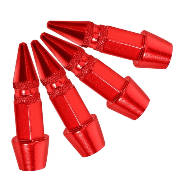 HONMEET 4Pcs Durable Red Tire Valve Stem Caps Made of Stainless Steel for Cars