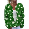 thumbnail image 1 of Christmas Plus Size Sweater for Women 2024 Cute Xmas Printed Cardigans Sweater Open Front Button Down Knit Jacket Coat, 1 of 5