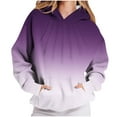 thumbnail image 3 of Sriper Women's Gradient Color Hoodie Thick Winter Sweatshirt Fleece Lined Pullover Casual Street Style Fall Winter Clothes Cute Sudaderas Mujer Purple XL, 3 of 8