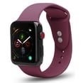 thumbnail image 2 of Apple Watch Soft Silicone Replacement Bands 38 mm Series 1/2/3/Nike+ with Full Body Clear Hard Case Screen Protector iWatch Wristband - Burgundy, 2 of 4