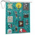 thumbnail image 1 of Cortina de ducha de pesadilla antes de Navidad, 60 x 72 pulgadas, decoración de fiesta con calavera de terror, juego de decoración para bañeras y baños con 12 ganchos, 1 of 8