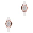 thumbnail image 1 of relayinert Accurate And Elegant Women Fashion Rhinestones Watch Analog Display Quartz Wrist Watch Easy-to-read white 2Set, 1 of 6