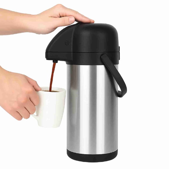 Termo Dispensador Dolcetti De 3 L De Acero Inoxidable Con Bomba Dispensadora y Tapa Ancha