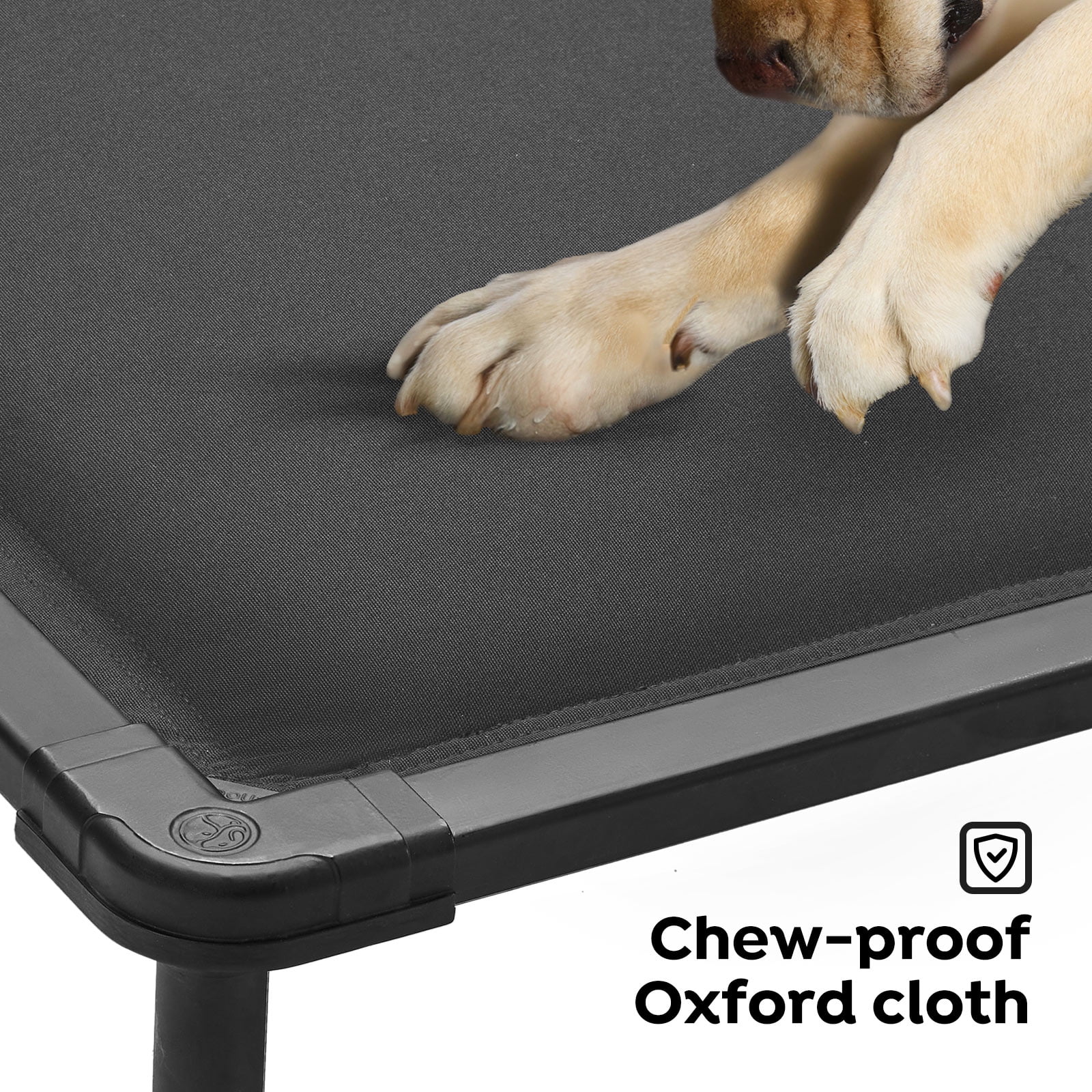 Veehoo Chew Proof Elevated Dog Bed, Indestructible Raised Dog Cot, Orthopedic Dog Platform Bed with Soft Padded Mat, Durable Waterproof Pet Cot for Indoor, Outdoor or Crate, 41-Inch, Grey