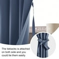 thumbnail image 6 of JIUZHEN Dusty Blue Blackout Curtains for Bedroom, Thermal Insulated & Noise Reducing with Tie Backs, Rod Pocket Room Darkening Window Curtains, Set of 2 Panels, 42 x 63 Inch Length, 6 of 9