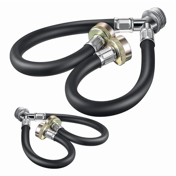2-Pack Washing Machine Y Mixer Hose, 12 ft, 3/4-Inch Fittings, Rubber Zinc Alloy Nylon Construction