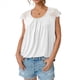 thumbnail image 1 of Blusas de Encaje para Mujer, Camisas Plisadas de Corta, Blancas, XXL, 1 of 5