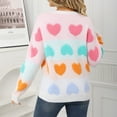 thumbnail image 5 of Zedker Cute Women'S Fall Winter Heart Pattern Knitted Sweaters,Casual Long Sleeve Crewneck Pullover,Cozy Soft Comfortable Casual Tops,White,M, 5 of 9