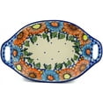 thumbnail image 2 of Polmedia Bold Poppies Serving Bowl with Handles, 2 of 6
