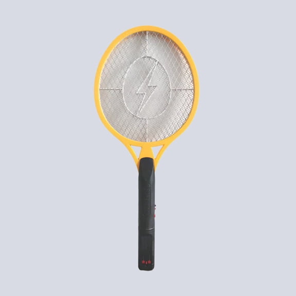 Electric Fly Swatter Handheld Bug Zapper - Indoor Outdoor Zapping Racket for Pest Mosquito & Flies - Battery Powered Safe to Touch with 3-Layer Safety Mesh, （yellow）