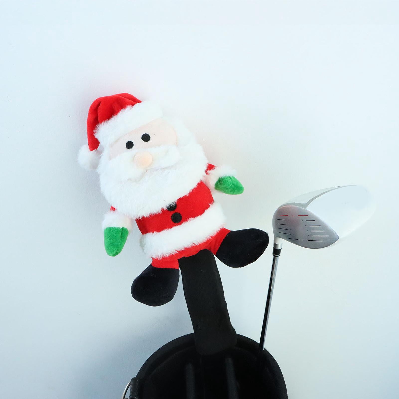 funtasica Golf Wood Driver Headcover Sleeve Lightweight Practical Anti Scratch Golf Cue Protect Case Novelty Golf Shaft Protector Guard Santa Claus