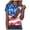 Watermelon Red, variant on felwors Women's Casual Patriotic Graphic T-Shirt – USA Flag, Eagle, Statue of Liberty & Fireworks Print, Short Sleeve Crew Neck Tee for 4th of July Events (Blue, L)