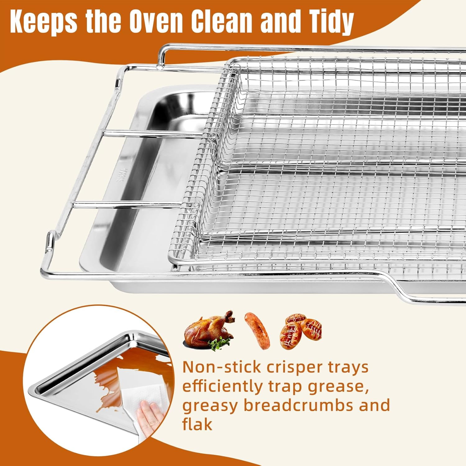 Air Fry Tray with Drip Pan for 30" Oven, Compatible with  Wall Ovens, Ranges, and Combinations