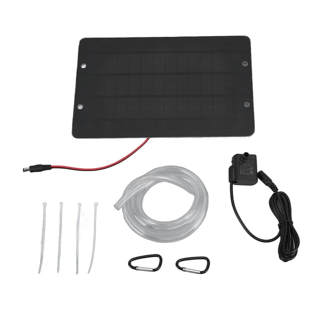 Kit de fuente solar de 6 V y 10 W con panel solar de silicio monocristalino, bomba de agua, fuente para baño de pájaros, para exteriores, estanque pequeño, patio, jardín, pecera.