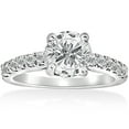 thumbnail image 5 of Pompeii 1 1/2 ct Diamond Solitaire With Accents Round Engagement Ring 14k White Gold, 5 of 5