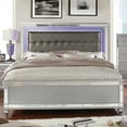 thumbnail image 4 of Furniture of America Amana Panel Bed, Eastern King, Silver and Dark Gray, 4 of 5