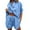 Blue-D, variant on 2025 Women's Solid Color Short Swimsuit for Women Sleeved Shorts Casual Set Bathing Suits with Shorts Button Drawstring Tie Up Seamless Shorts Suit Sportswear