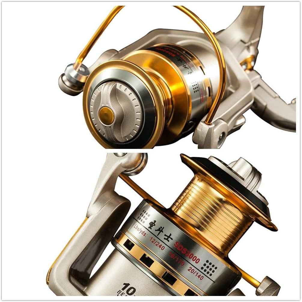 Spinning Fishing Reels for Saltwater Freshwater 1000 2000 3000 4000 5000 6000 Series Fishing Spool Left/Right Interchangeable Trout Carp Spinning Reel Light and Smooth