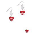 thumbnail image 2 of Delight Jewelry Acrylic Red "Be Mine / Kiss Me" Heart Silvertone Leaf French Earrings, 2 of 5