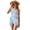 Blue Floral Patchwork, variant on Xixirimido Vintage Fern Leaf Print Quick Dry Girls One Piece Swimsuit with Removable Bra, Modest One Shoulder Bathing Suit with Mesh Cover Up Skirt, Size 13-14 Years
