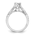 thumbnail image 2 of Solid 14K White Gold Diamond Side-Stones with CZ Cubic Zirconia Center Stone Engagement Ring Size 9, 2 of 8