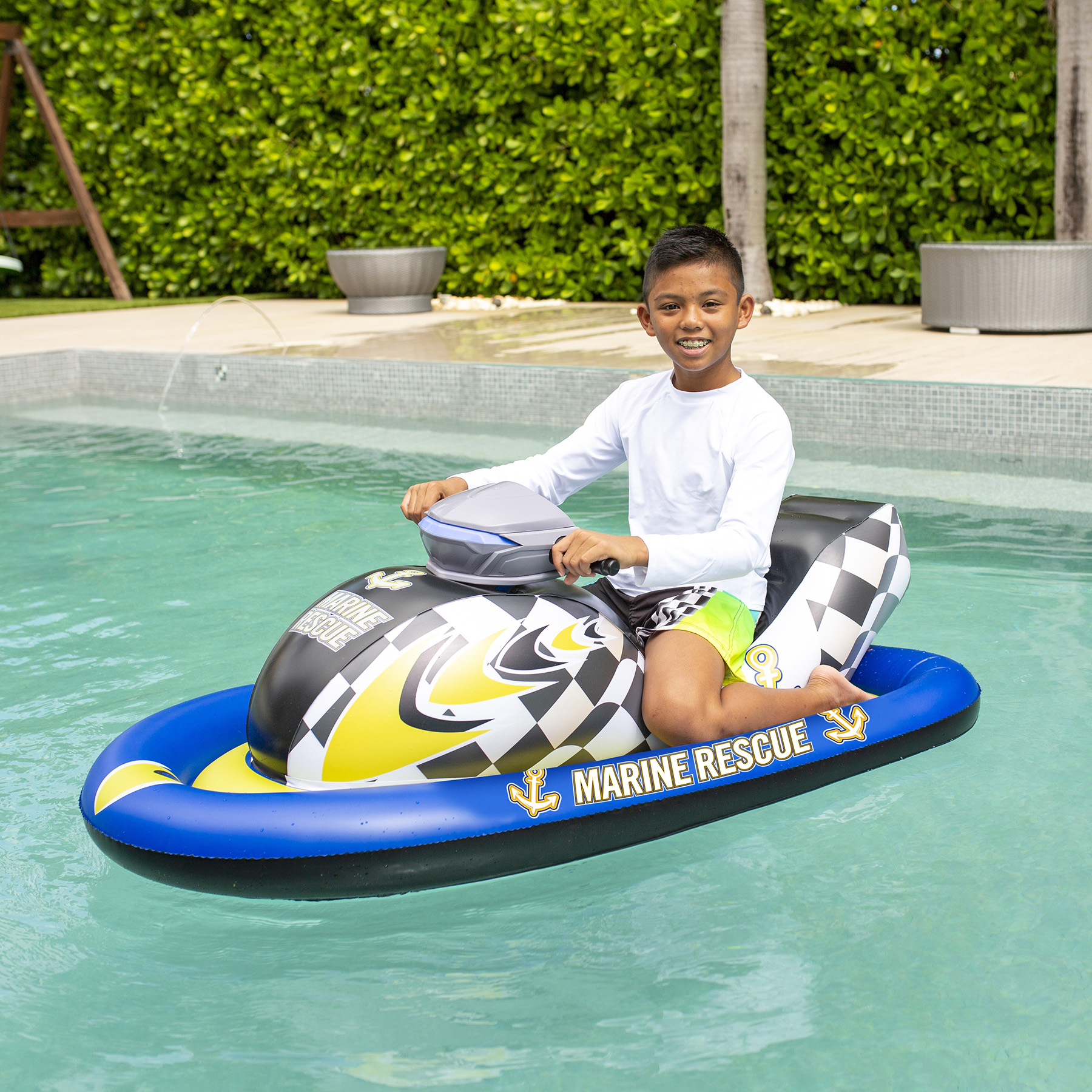 PoolCandy Marine Rescue Motorized Ride-On Inflatable Watercraft Float - image 2 of 4
