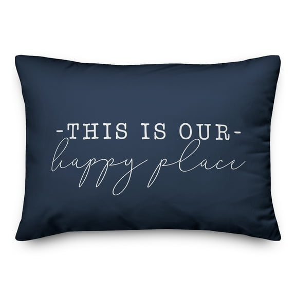 Creative Products This Is Our Happy Place Navy 14x20 Indoor / Outdoor Pillow