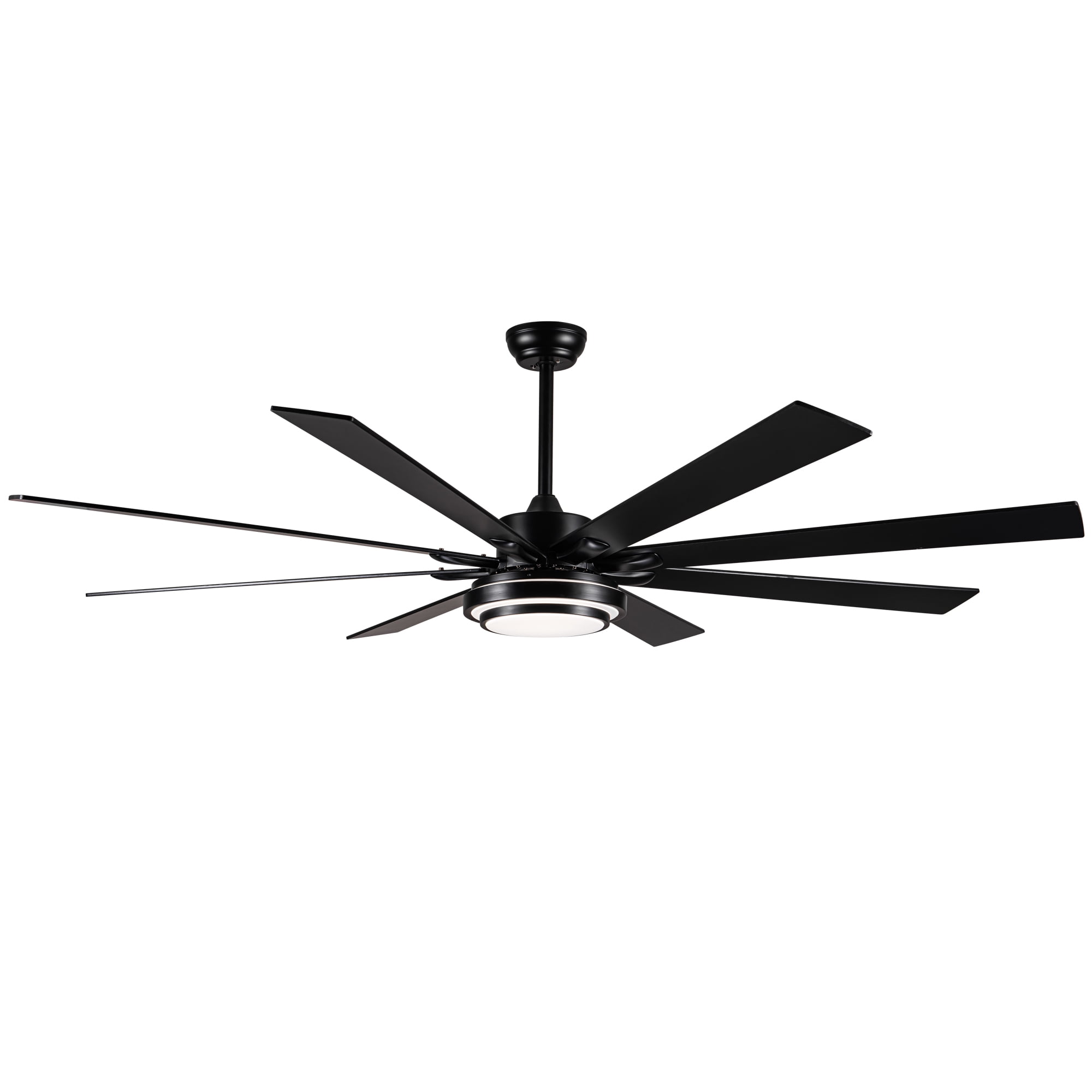 Wellspeed 72 in. Large Ceiling Fan with 8 Blades and Remote, Modern Contemporary Indoor, Black
