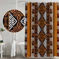 thumbnail image 4 of Yellow Beige Boho Shower Curtain Set - Standard 72" x 72" Washable Bathtub Curtain with 12 Hooks, Geometric Vintage Abstract Art Ethnic Waterproof Fabric Shower Curtains for Bathroom/Bathtub Décor, 4 of 6