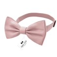 thumbnail image 2 of Boy's Rose Pastel Bow Tie with Handkerchief Set Pre-Tied Style Formal Satin Classic Bowtie for Tuxedo Faux Silk, by Adam Young (Medium, Blush Pink), 2 of 5