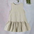 thumbnail image 2 of EnJoCho Toddler Little Girls Summer Dresses Sleeveless Cotton Linen Breathable A-Lined Pleated Swing Dress 1 to 8 Years, 2 of 9