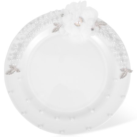 

Wedding Dessert Plate Simulation Flower Pearl Design Plate Wedding Cake Plate