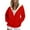 Red, variant on Brondbend Women's Winter Jackets Hooded Fleece Jacket Women Full Zipper Solid Color Long Sleeve Drawstring Pullover with Front Pocket Loose Warm Thick Coat Comfortable