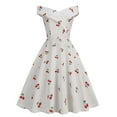 thumbnail image 1 of EQWLJWE Longue Robe pour Femmes Mode Féminine Col en V Sans Manches Imprimé Vintage Soirée Cocktail Robes Évasées Extensibles, 1 of 8