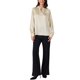 thumbnail image 2 of INSPIRAR CHIC Blusas Elegantes de Manga Larga de Satén de Seda para Mujeres V Cuello L Color Albaricoque, 2 of 6