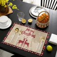 thumbnail image 4 of Christmas Elk Placemats Set of 4 for Dining Table, Christmas Reindeer Black Red Buffalo Plaid Durable Washable Non-Slip Heat Insulation Place Mats for Christmas Parties BBQ Winter Holidays, 4 of 6