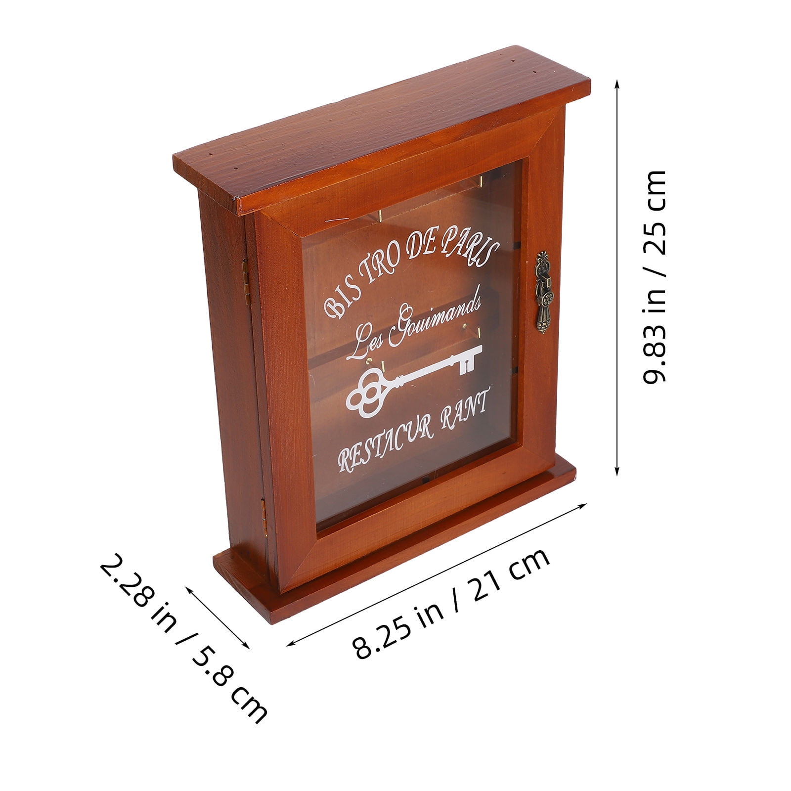Greenadscape 1Pack Rectangular Wooden Key Box Wall Mount for Home Indoor Use 9.82x8.25x2.28in