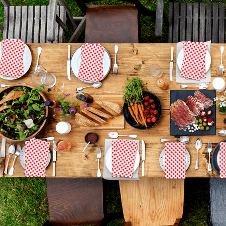 DYLIVeS 80 Count Gingham Disposable Paper Dinner Red Buffalo plaid Napkins Disposable Towels 3 Ply Guest Napkins Red and White Checkered Napkins