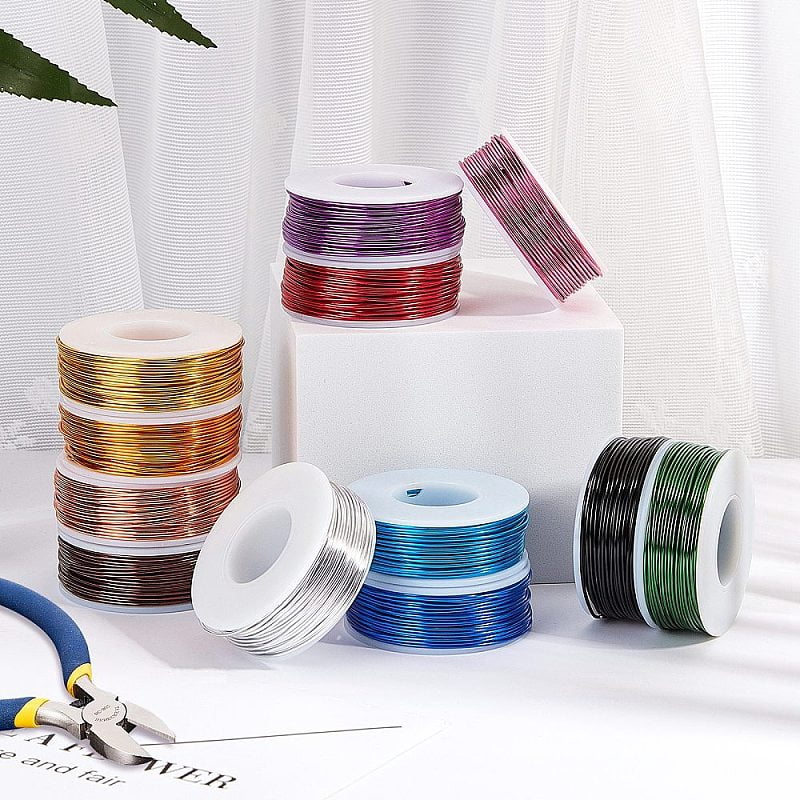 DIY Jewelry Kits with Aluminum Wire and Iron Side Cutting Pliers Sienna 1mm about 23m/roll 6rolls/set