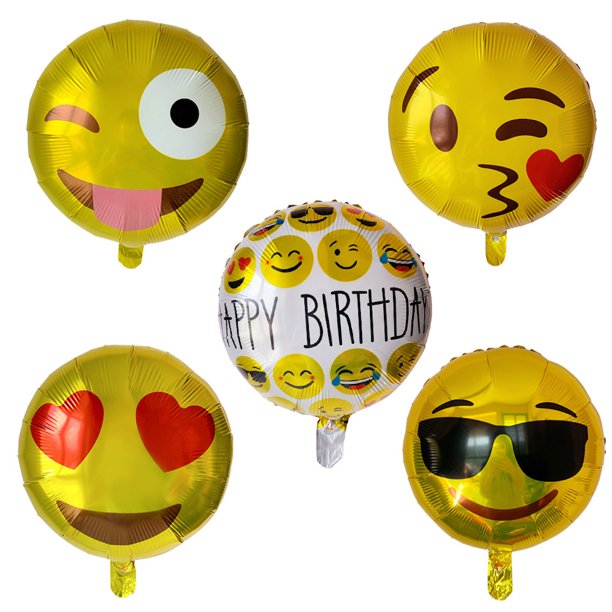 Kit de globos Mylar Gold de 18 pulgadas y 5 piezas con diseño expresivo