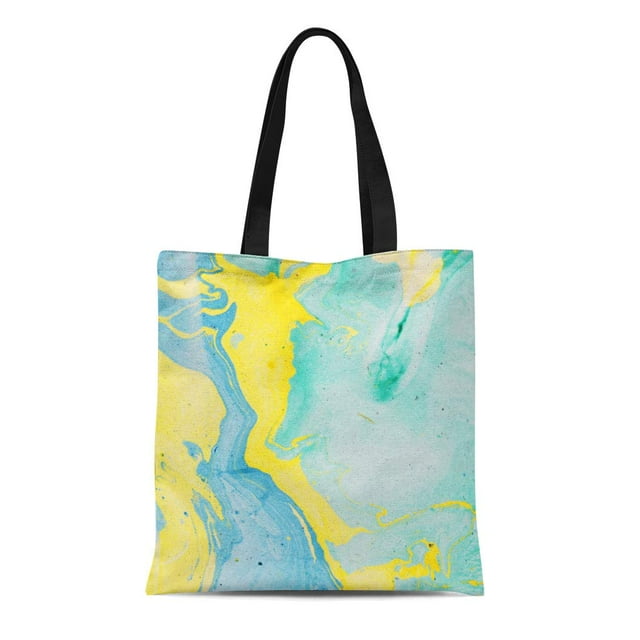JSDART Canvas Tote Bag Brown Marble Vintage Marbled Pattern Abstract Painting Renaissance Aged Durable Reusable Shopping Shoulder Grocery Bag