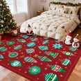 thumbnail image 2 of GlowSol Christmas Area Rugs 5'x7' Soft Washable Xmas Festive Decor Rug Non-Slip Low Pile Rugs for Dining Room Home Office, Red, 2 of 8