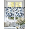 thumbnail image 4 of Blue Flowers Sheer Curtains 45 Inches Long 2 Panels Retro Spring Watercolor Floral Light Filtering Semi Sheer Window Curtains Drapes for Bedroom Living Room 52"x45", 4 of 7