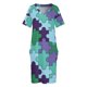 thumbnail image 4 of Diseño de rompecabezas colorido. Vestido holgado con bolsillos. Vestido de gala para mujer., 4 of 7