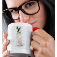 thumbnail image 2 of 3drose, White American Pit Bull Terrier in Sunglasses and Winter Scarf, 15oz Two-tone Red Mug, 2 of 6