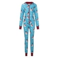 thumbnail image 4 of Tejiojio Christmas Matching Women Zipper Hooded Long Sleeve Ladies Christmas Printed Jumpsuit Pyjamas, 4 of 8