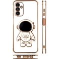 thumbnail image 4 of Compatible with Samsung Galaxy A13 5G Case Astronaut Plating Electroplate Luxury Elegant Case Camera Protector Kickstand Shockproof Protective Corner Back Cover Galaxy A13 5G Case -White, 4 of 5