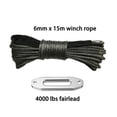 thumbnail image 1 of 6mm*15m Synthetic Rope Add 4000lbs Aluminum Hawse Fairlead, Off Road Rope, Kevlar Winch Cable, Plasma Rope ,Easy to Use, 1 of 5