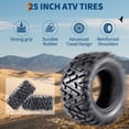 thumbnail image 2 of CazToi 25x10-12 ATV UTV Tires Set of 2, 6PR Tubeless All-Terrain Off-Road Sport Tire, QD518 Pattern, 25x10x12 Rear Tires, 2 of 7